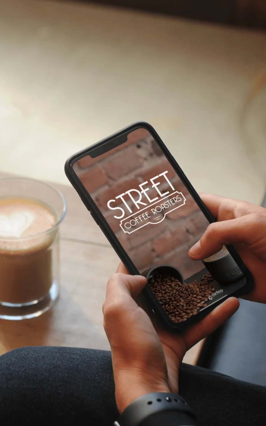 Aplicația Street Coffee Roasters pe telefon